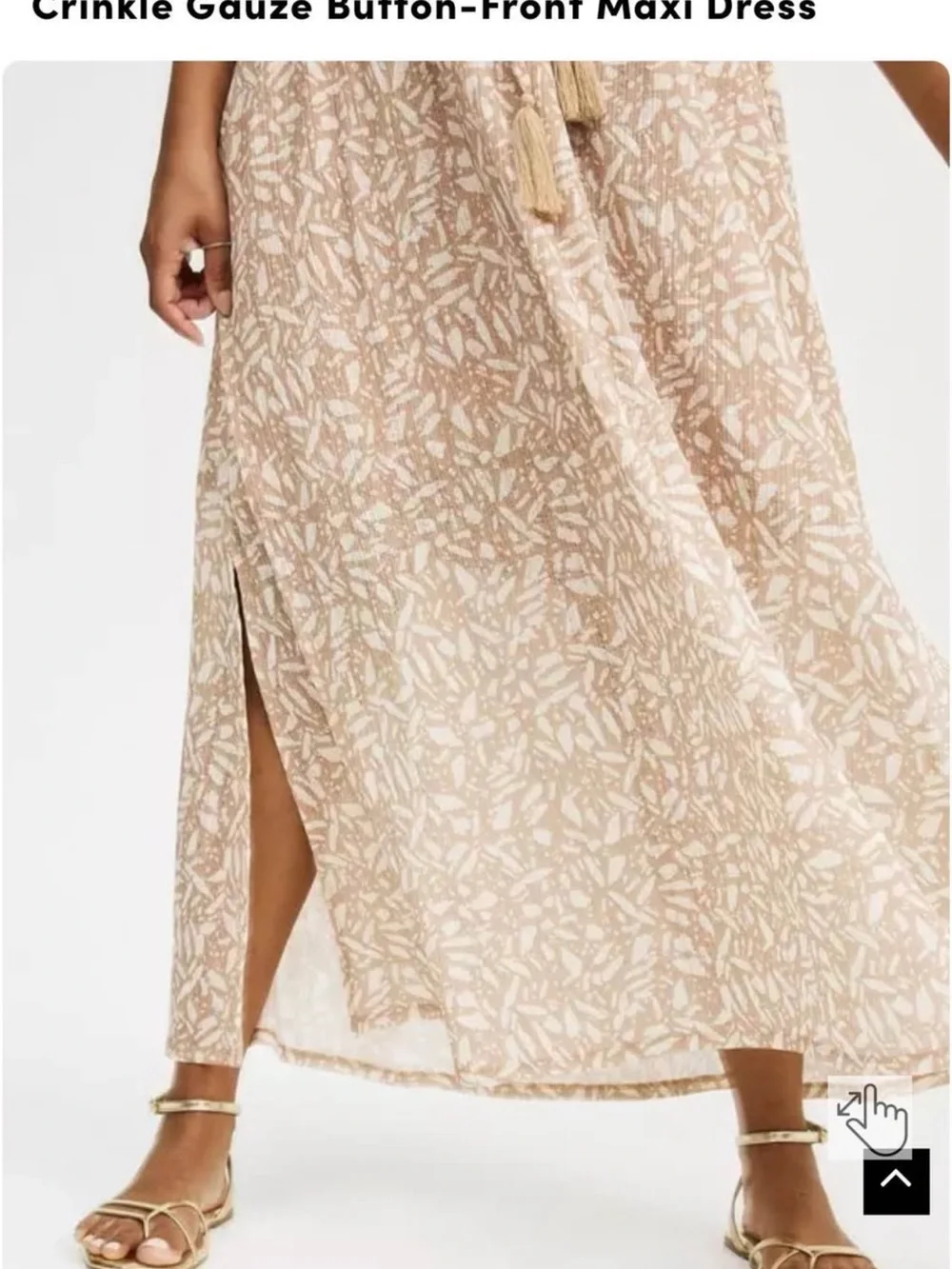 torrid NWT Beige & Cream Printed Maxi Dress with Tie Waist